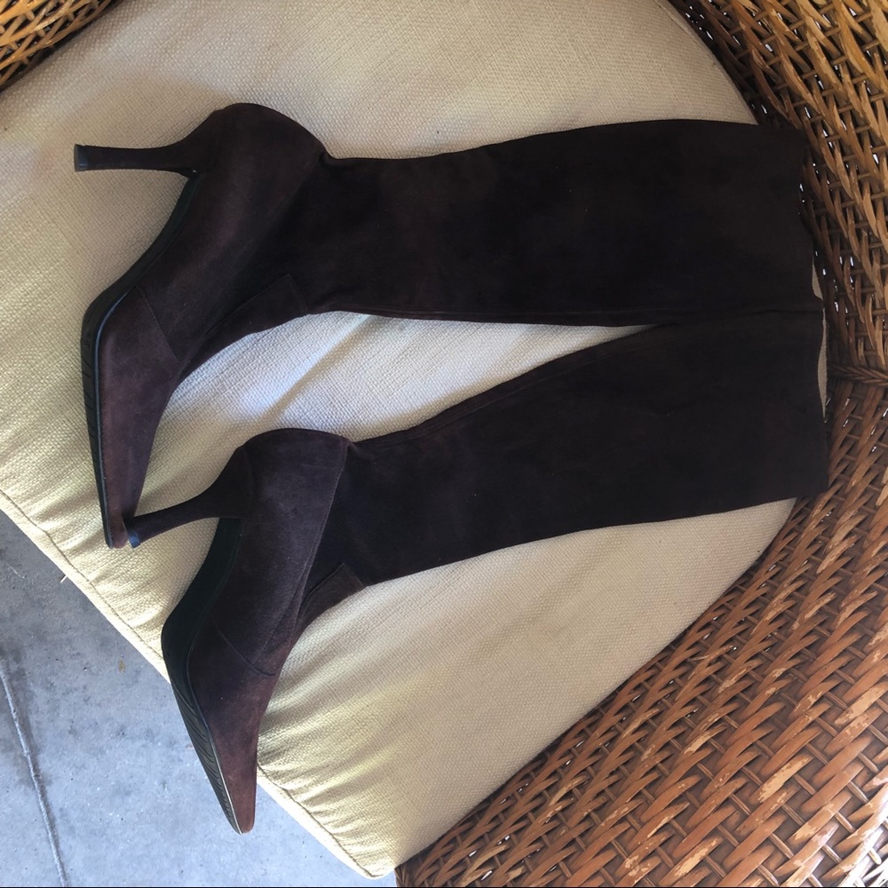 Stuart Weitzman suede stretch boots, never worn